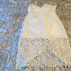 White Net Floral Dress